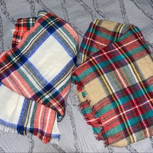 two blanket scarves